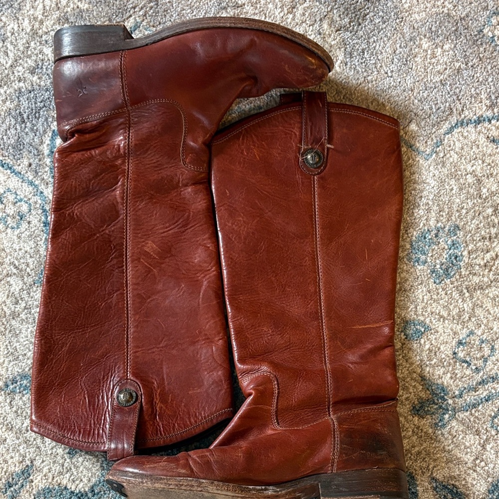 Frye Melissa Brown Leather Knee-High Boots